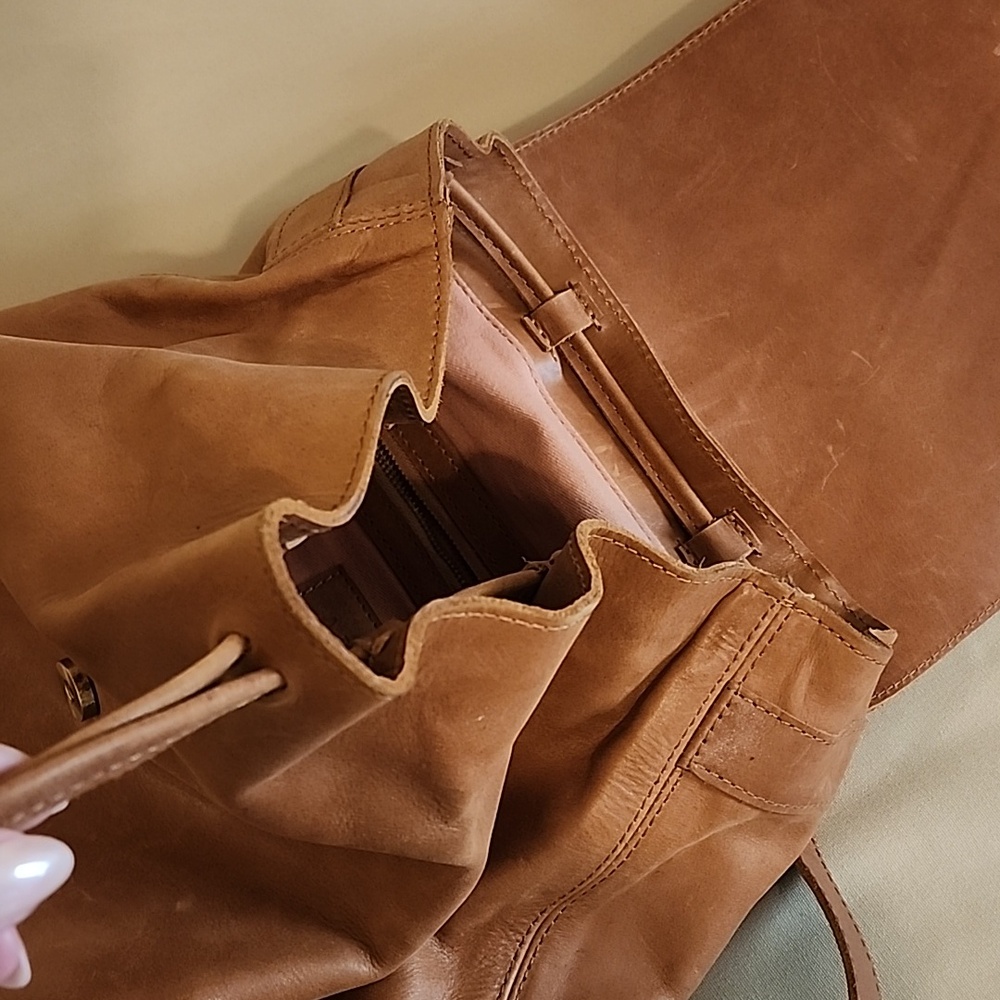 ABLE Leather Backpack Purse In Chestnut - Picture 6 of 10